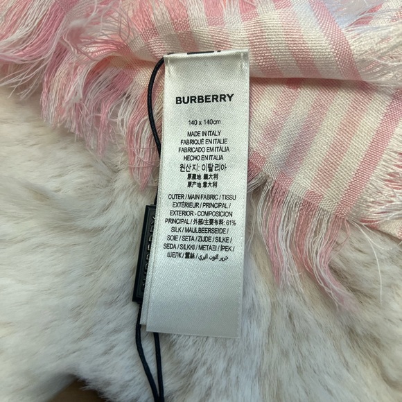 BNWT BURBERRY STRIPED LOGO JACQUARD LARGE SQUARE SCALF - Picture 11 of 14